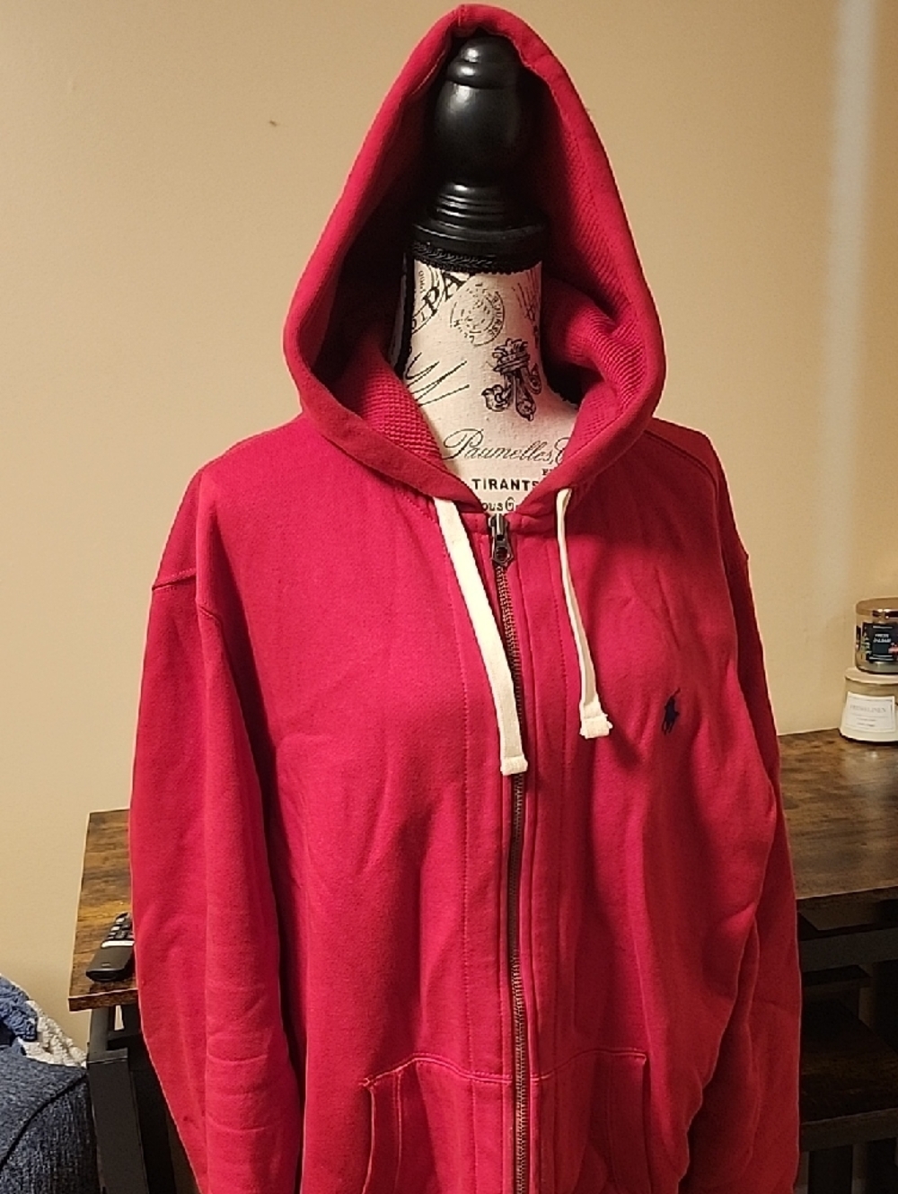 Ralph Lauren Red Zip-Up Hoodie Sweater - Picture 2 of 8